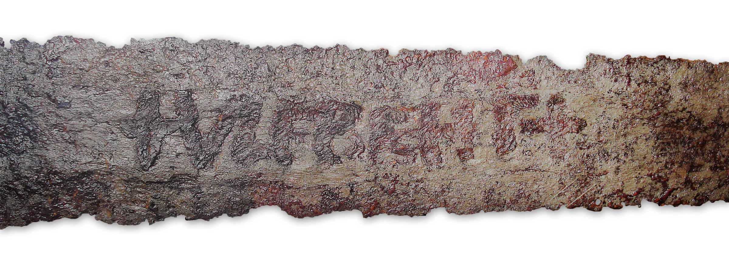 Ulfberht sword from the Rhine near Mannheim, first half of the ninth century, displayed at the Germanisches Nationalmuseum in Nuremberg