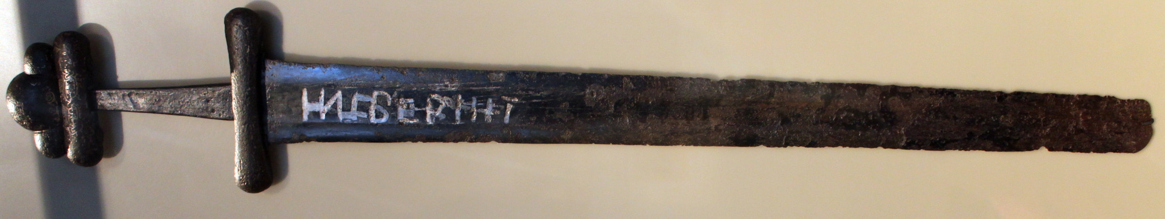 Sword blade from Schwedt with ULFBERTH lettering, a spelling variant distinct from the two major VLFBERHT spellings